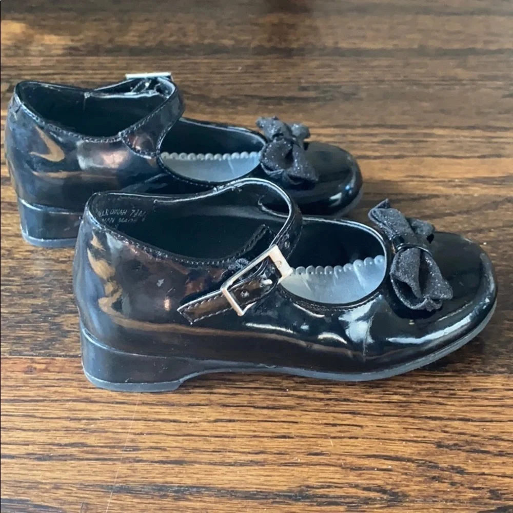 Patten leather Mary Jane dress shoes.